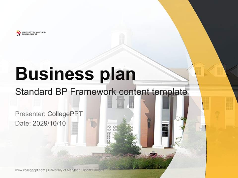 University of Maryland Global Campus Competition/Entrepreneurship Contest PPT Template4:3 ratio PPT effect preview image9