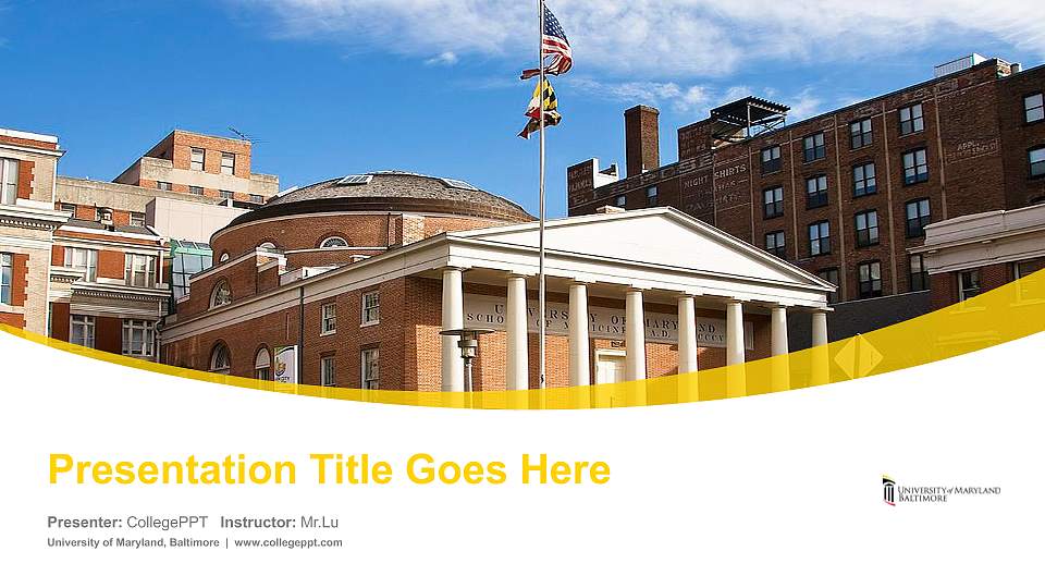 University of Maryland, Baltimore Course/Courseware Creation PPT Template16:9 ratio PPT effect preview image