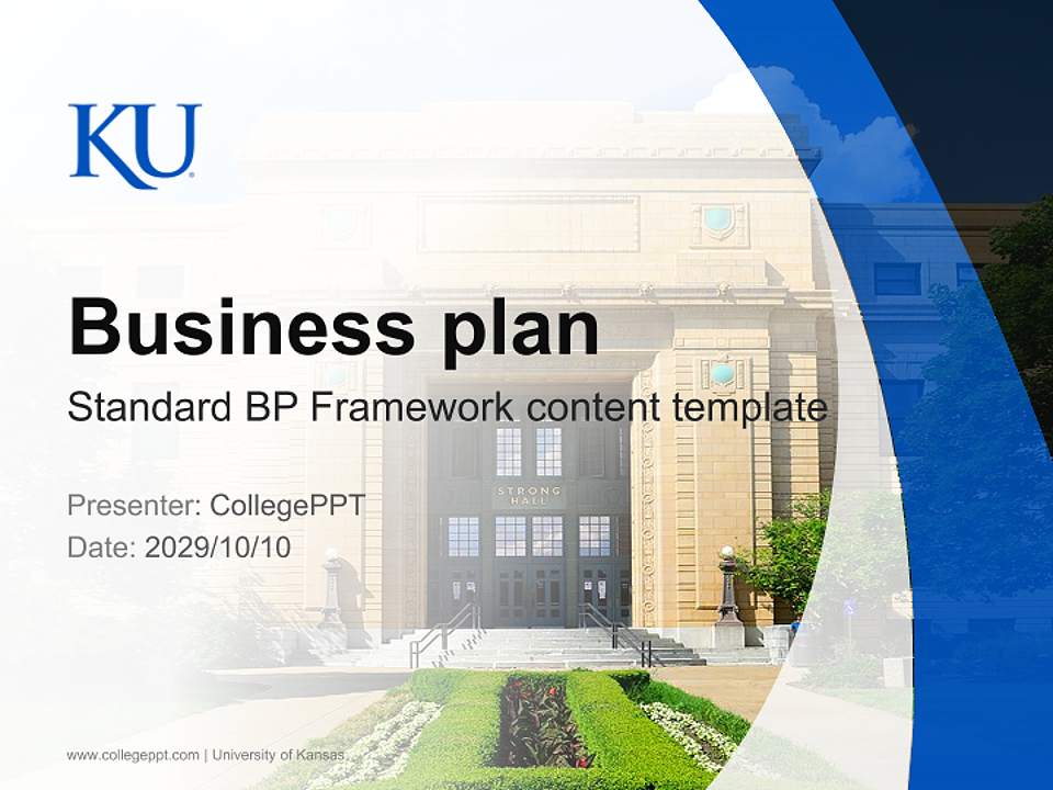 University of Kansas Competition/Entrepreneurship Contest PPT Template4:3 ratio PPT effect preview image9