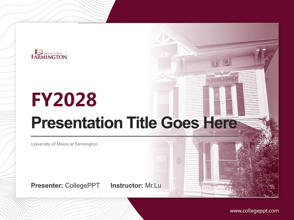 University of Maine at Farmington Academic Presentation/Research Findings Report PPT Template4:3 ratio PPT effect preview image5