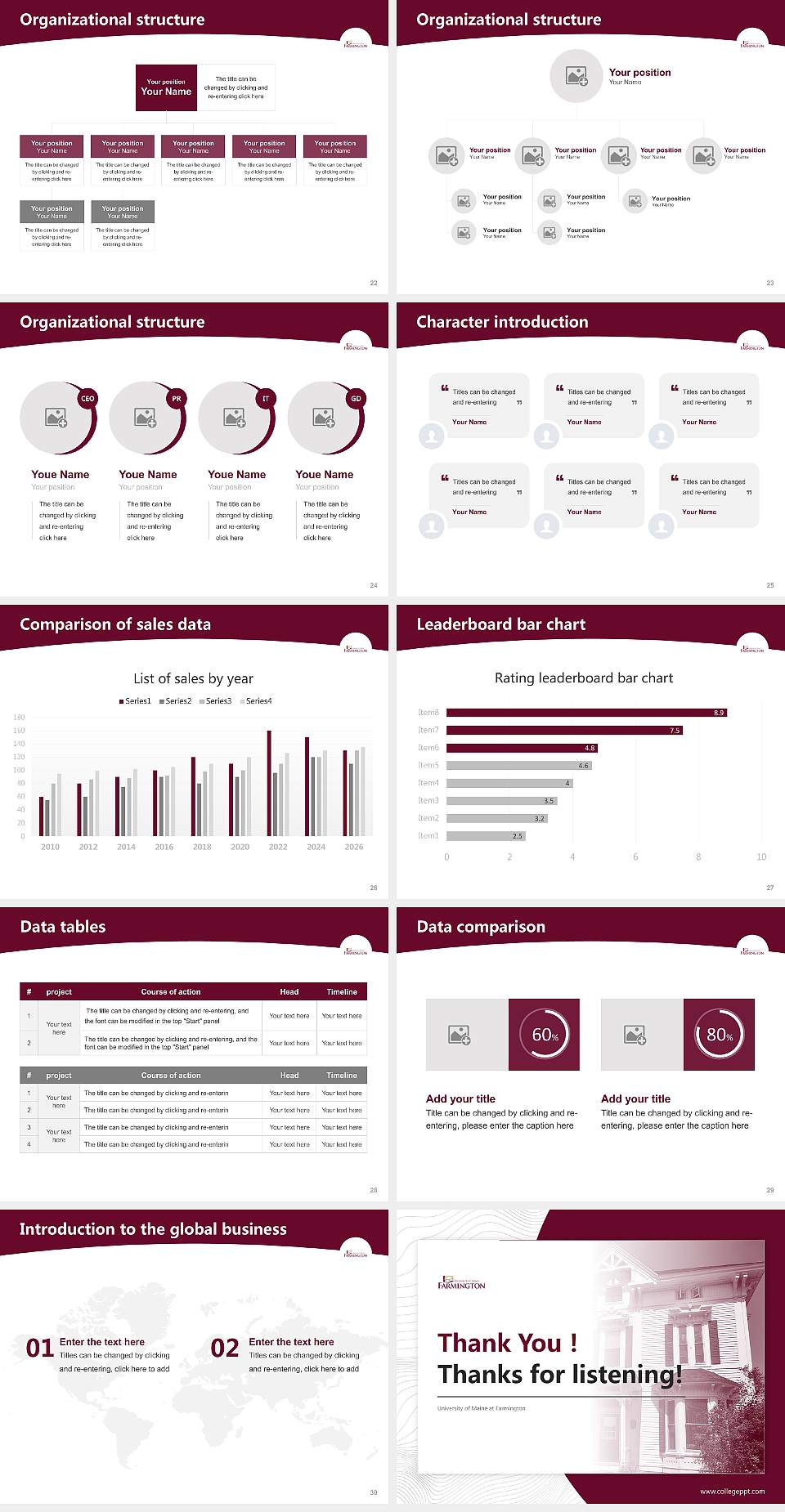 University of Maine at Farmington Academic Presentation/Research Findings Report PPT Template4:3 ratio PPT effect preview image4