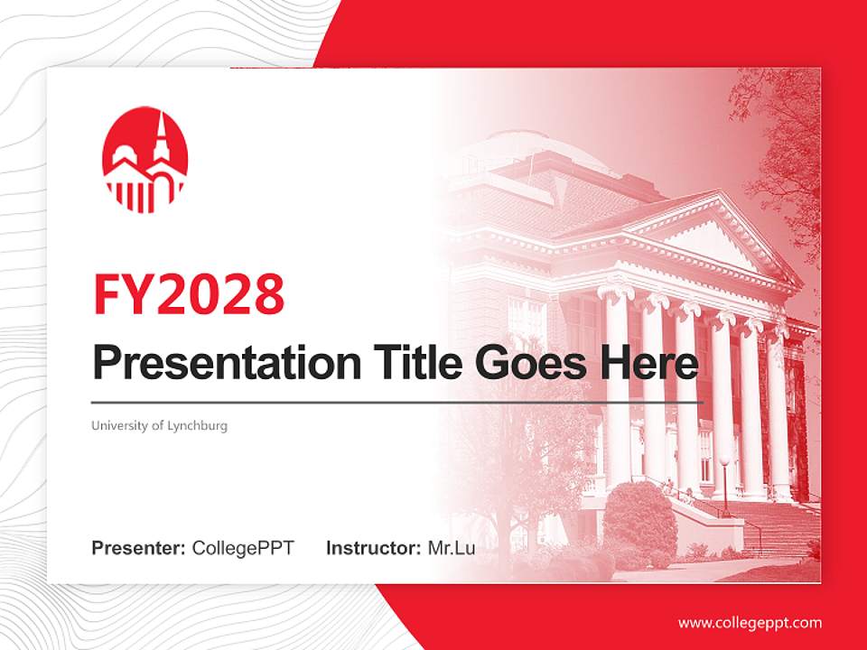 University of Lynchburg Academic Presentation/Research Findings Report PPT Template4:3 ratio PPT effect preview image5