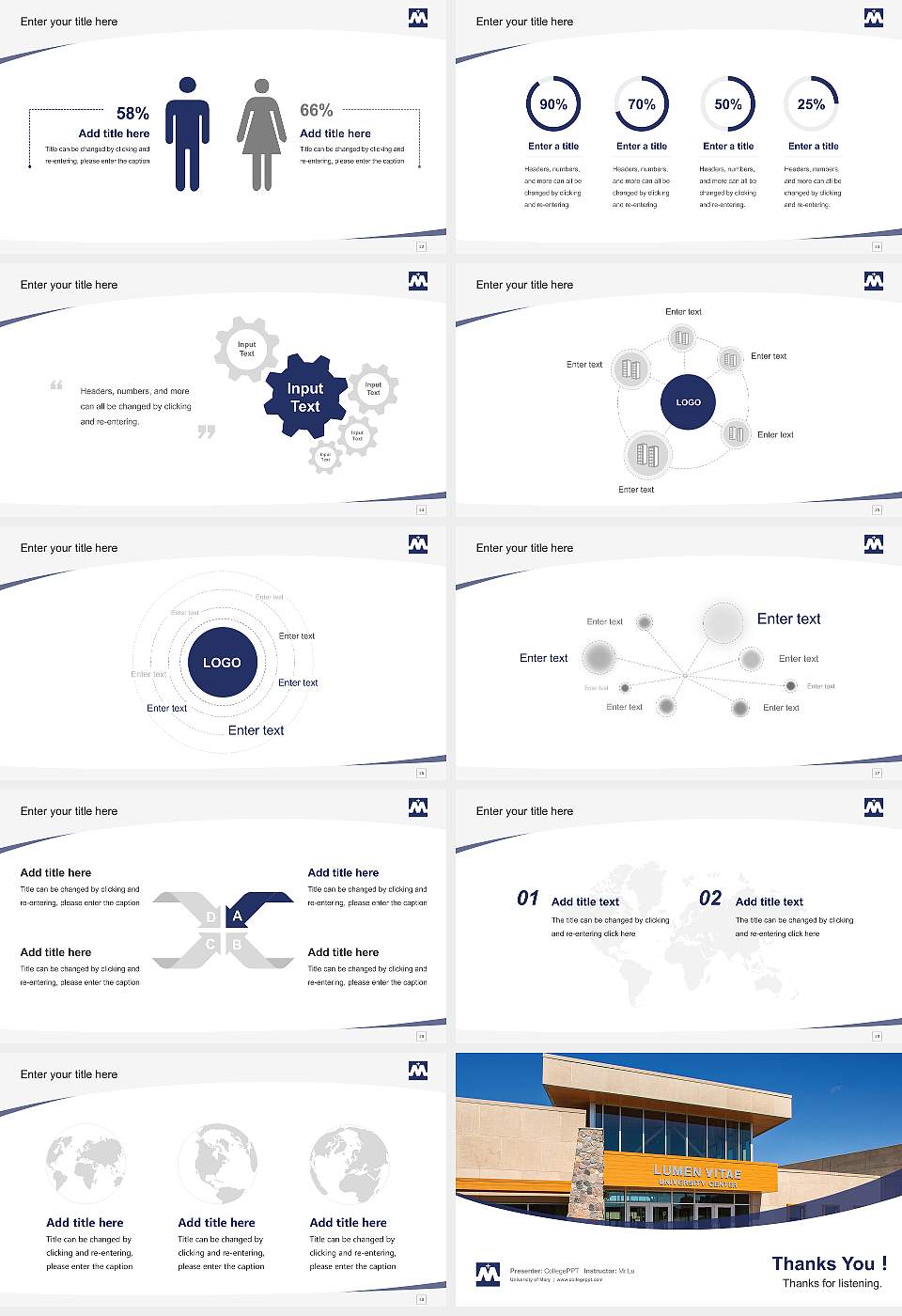 University of Mary Course/Courseware Creation PPT Template16:9 ratio PPT effect preview image4