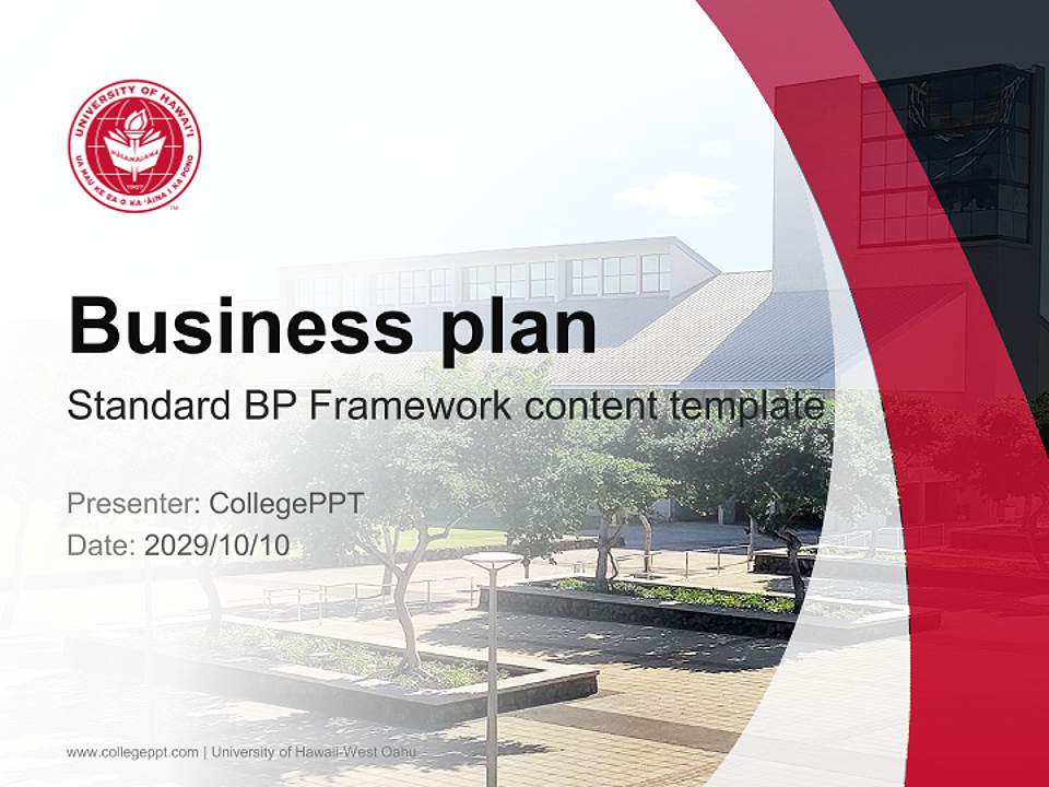 University of Hawaii-West Oahu Competition/Entrepreneurship Contest PPT Template4:3 ratio PPT effect preview image9