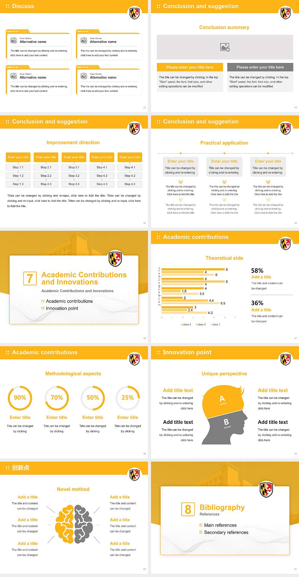 University of Maryland-Baltimore County Graduation Thesis Defense PPT Template4:3 ratio PPT effect preview image6