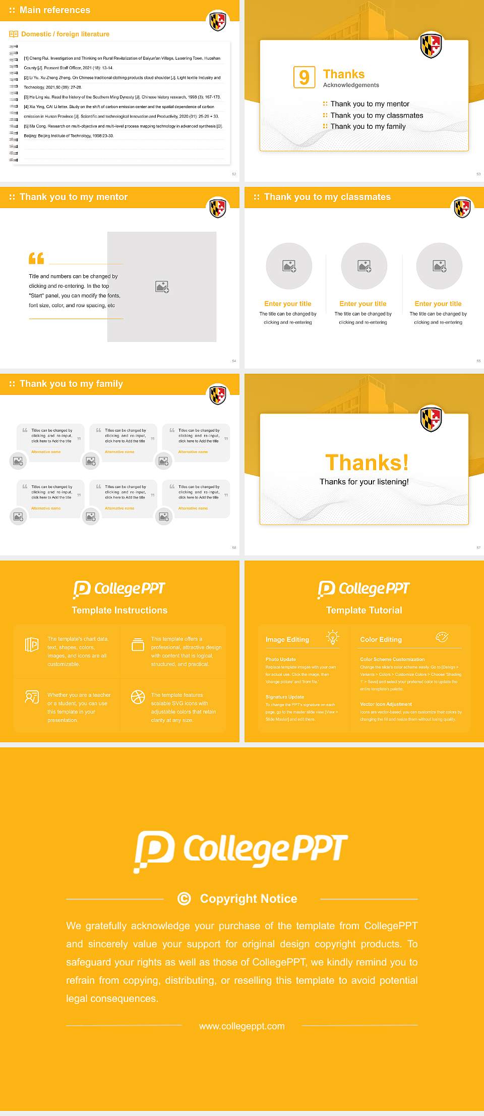 University of Maryland-Baltimore County Graduation Thesis Defense PPT Template4:3 ratio PPT effect preview image7