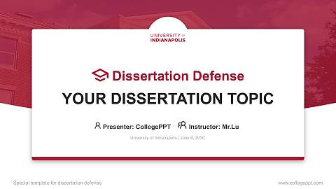 University of Indianapolis Graduation Thesis Defense PPT Template