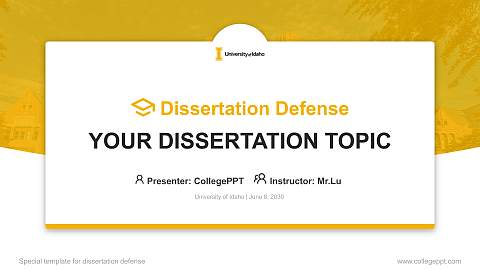 University of Idaho Graduation Thesis Defense PPT Template