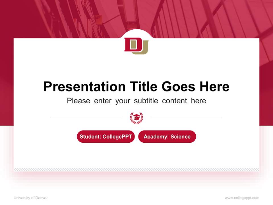 University of Denver National Scholarship Defense PPT Template4:3 ratio PPT effect preview image4