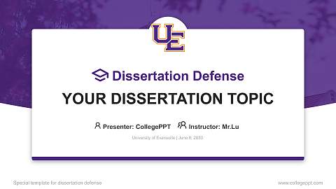 University of Evansville Graduation Thesis Defense PPT Template