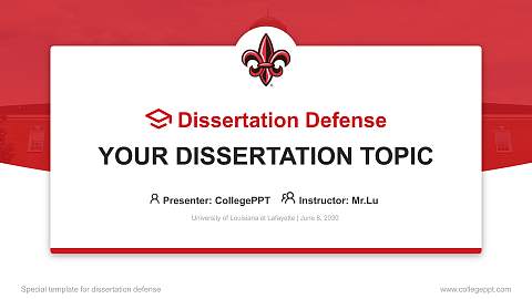 University of Louisiana at Lafayette Graduation Thesis Defense PPT Template