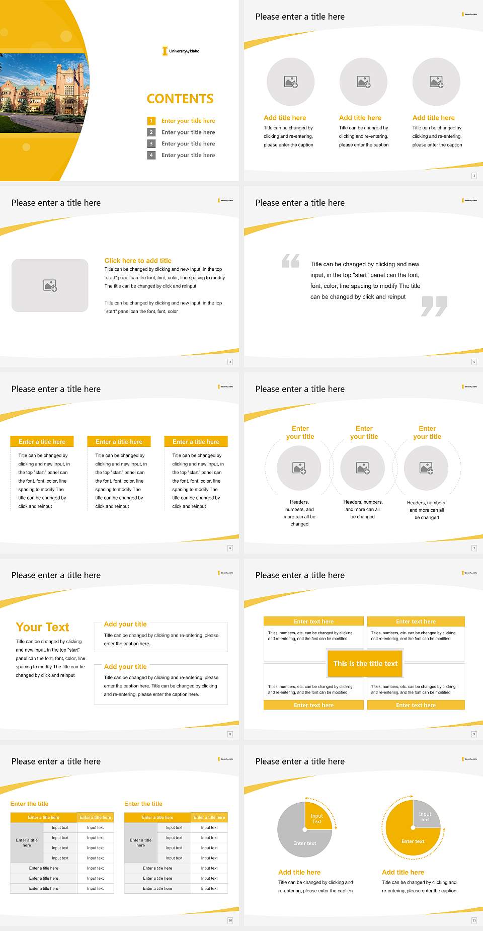 University of Idaho Course/Courseware Creation PPT Template4:3 ratio PPT effect preview image2