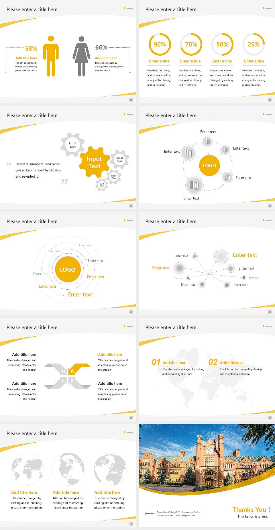 University of Idaho Course/Courseware Creation PPT Template4:3 ratio PPT effect preview image4