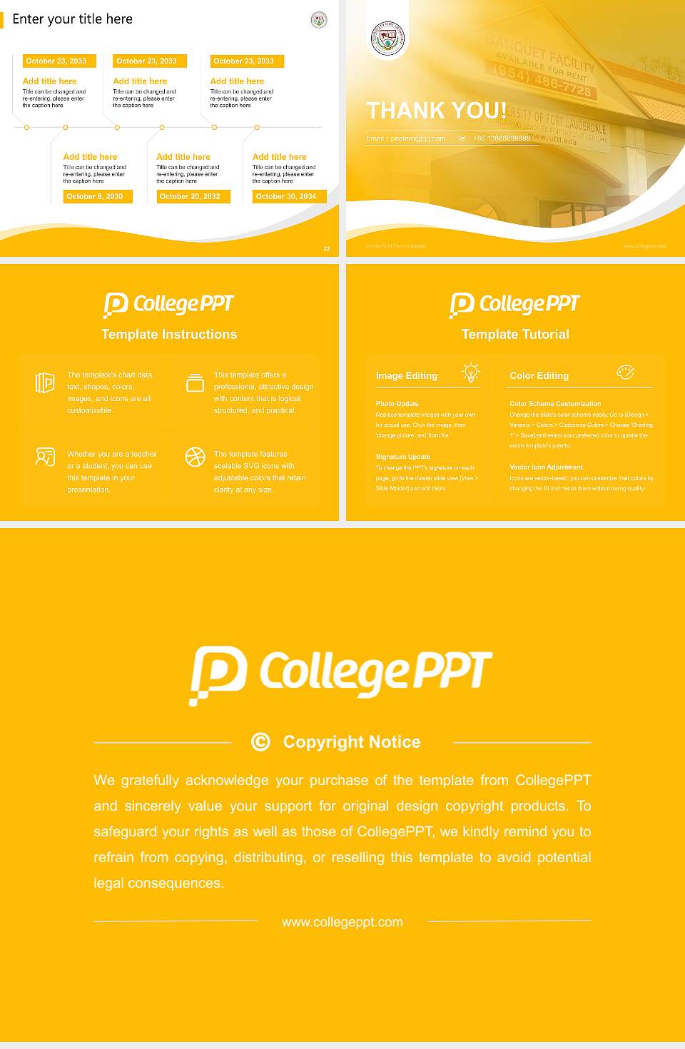 University of Fort Lauderdale Lecture Sharing and Networking Event PPT Template4:3 ratio PPT effect preview image4