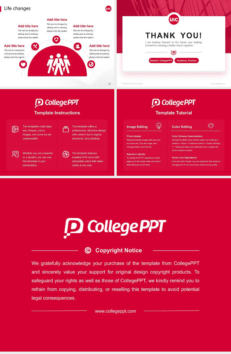 University of Illinois Chicago National Scholarship Defense PPT Template4:3 ratio PPT effect preview image4