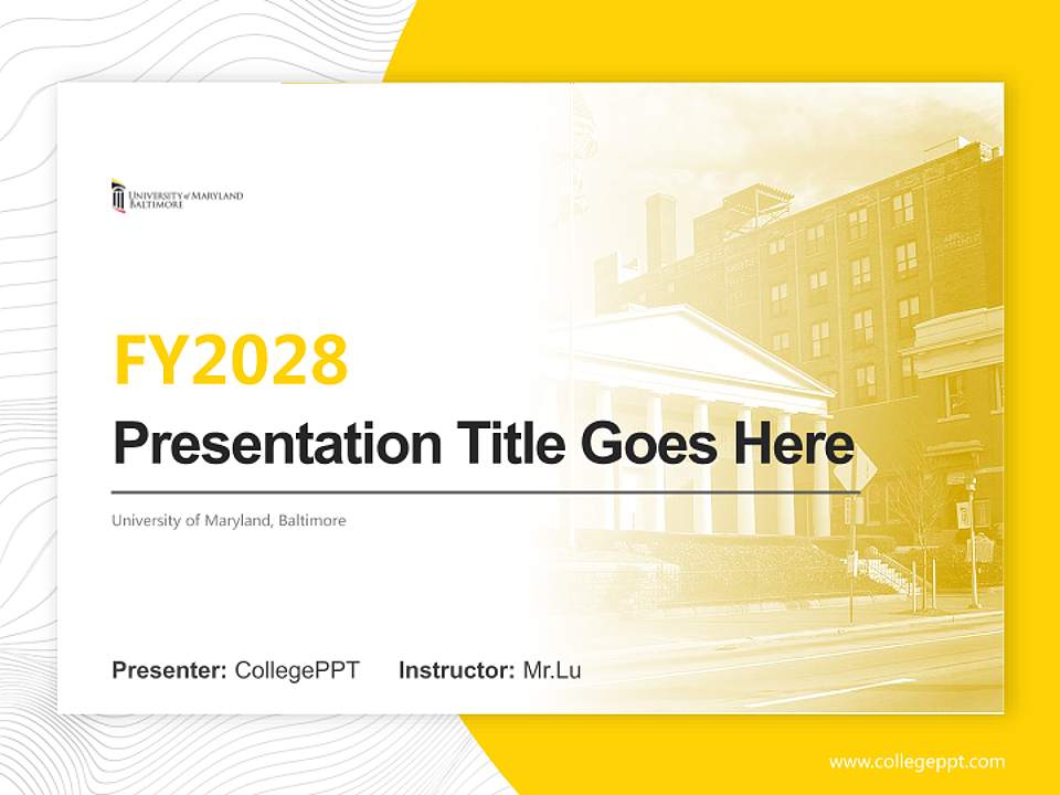 University of Maryland, Baltimore Academic Presentation/Research Findings Report PPT Template4:3 ratio PPT effect preview image5