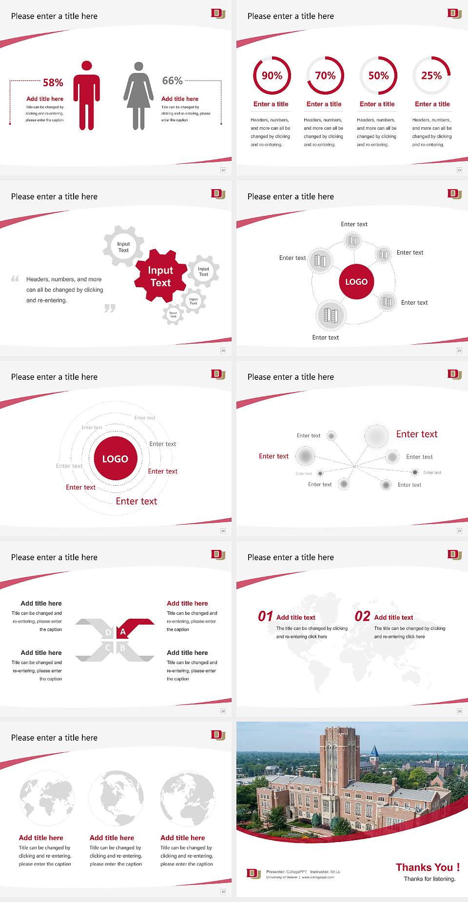 University of Denver Course/Courseware Creation PPT Template4:3 ratio PPT effect preview image4
