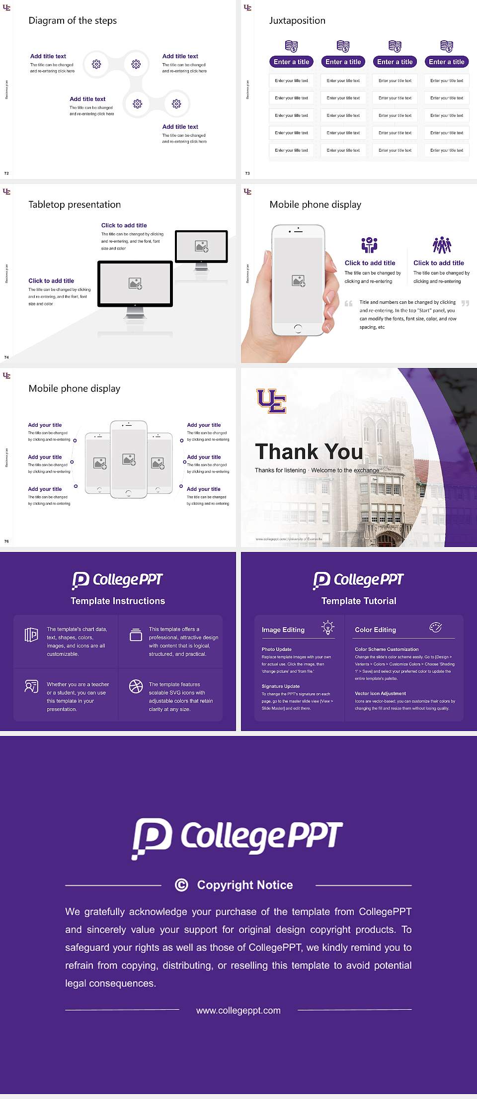 University of Evansville Competition/Entrepreneurship Contest PPT Template4:3 ratio PPT effect preview image9