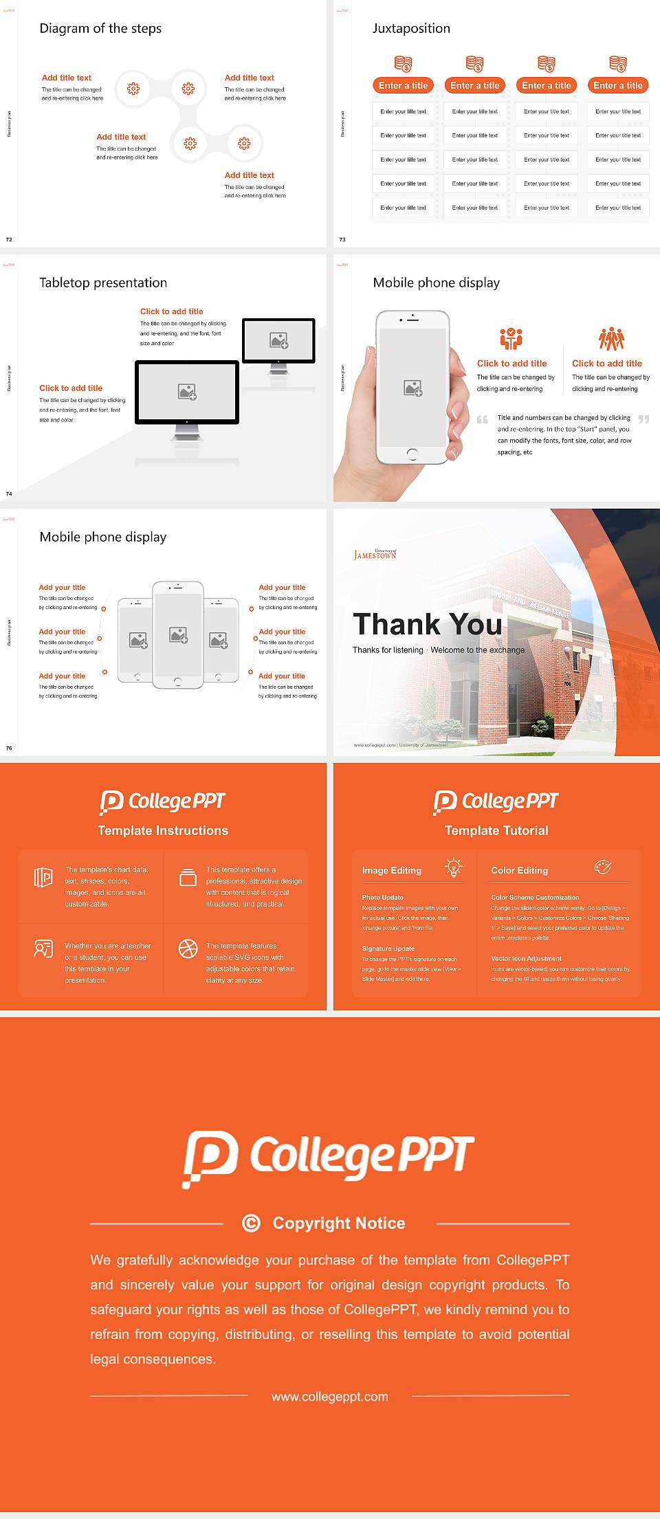 University of Jamestown Competition/Entrepreneurship Contest PPT Template4:3 ratio PPT effect preview image9