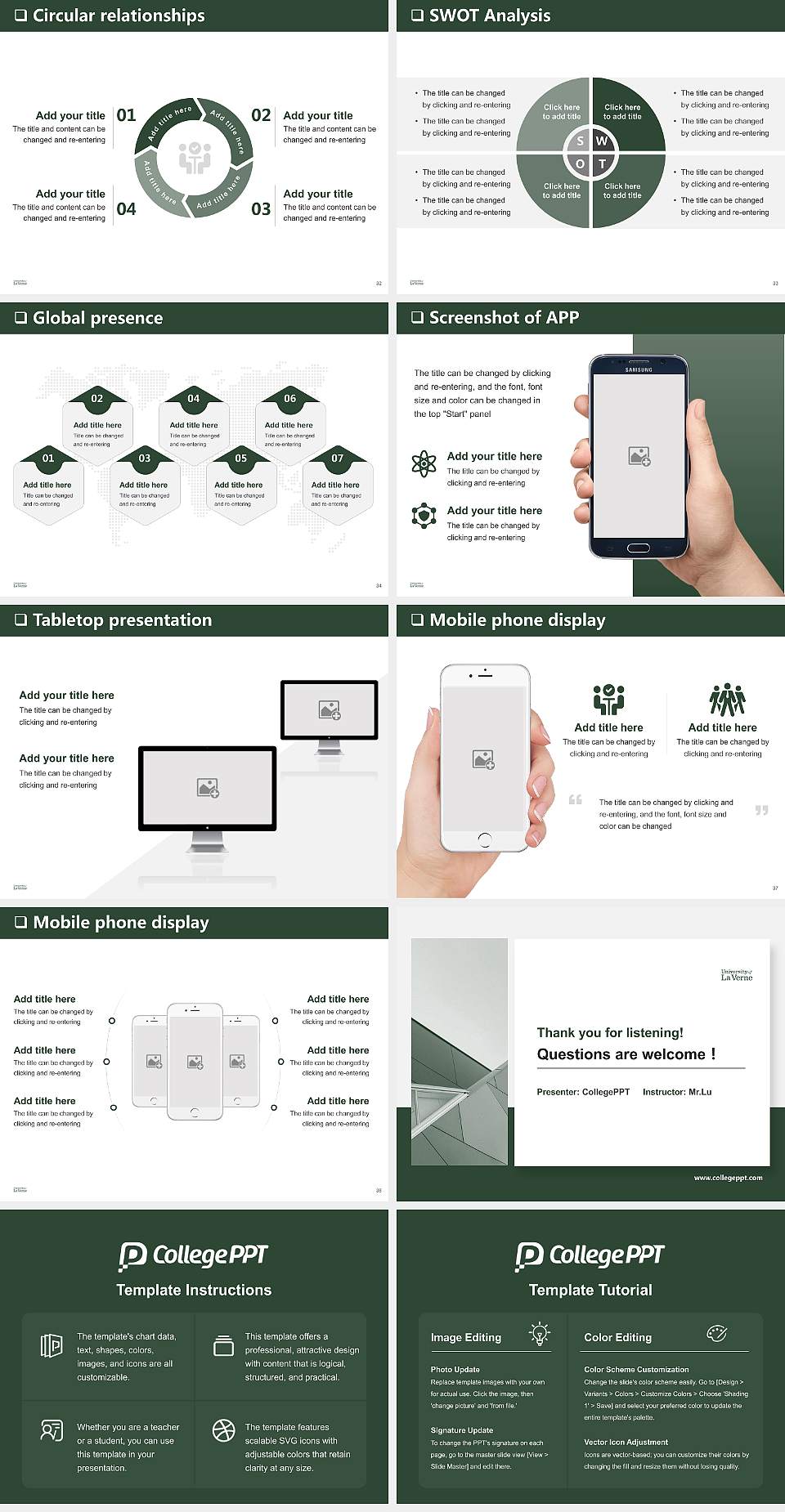 University of La Verne General Purpose PPT Template4:3 ratio PPT effect preview image5
