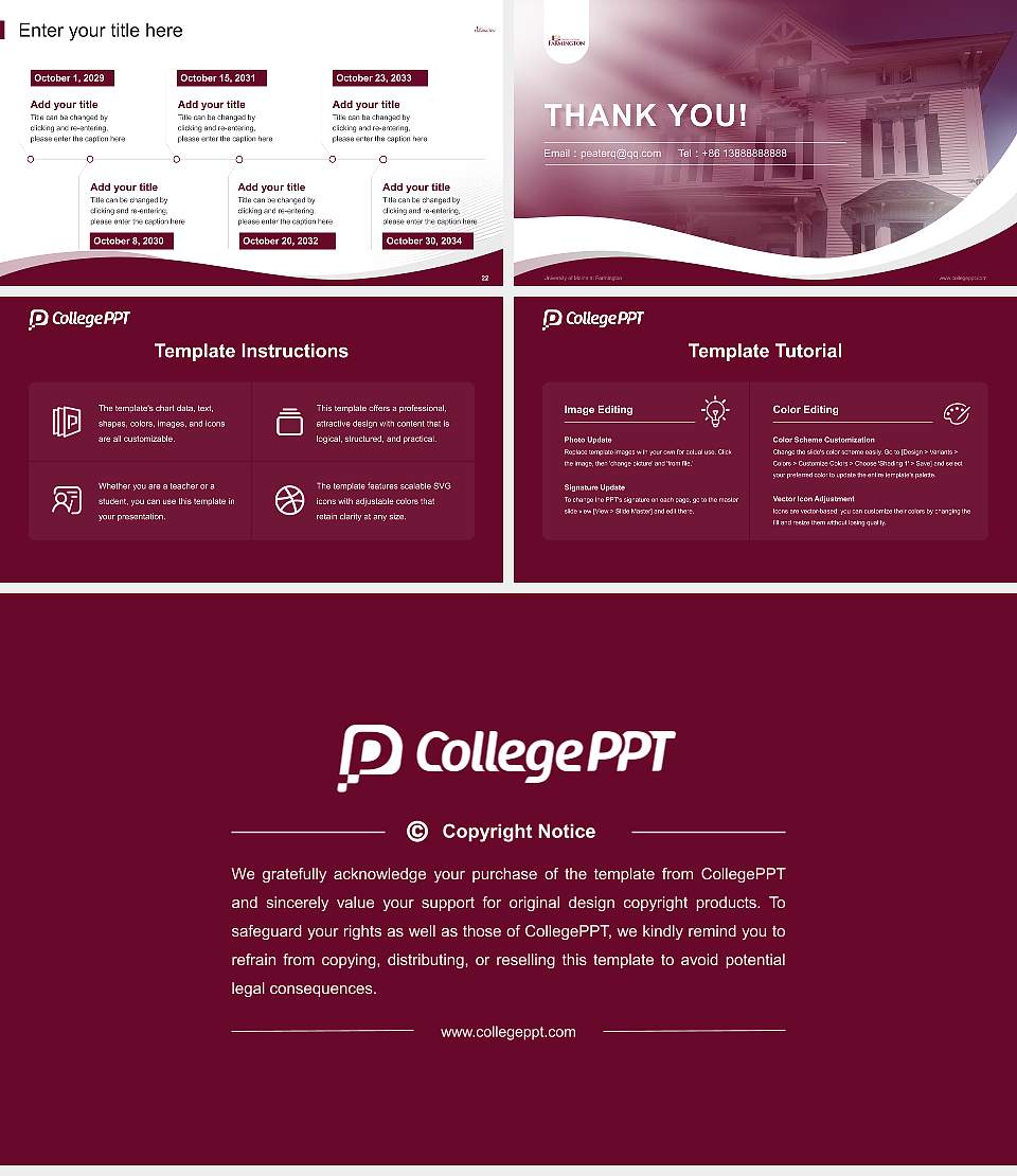 University of Maine at Farmington Lecture Sharing and Networking Event PPT Template16:9 ratio PPT effect preview image4