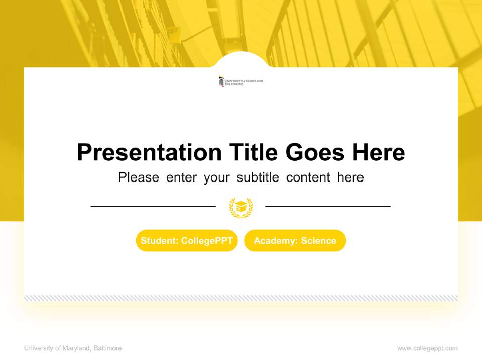 University of Maryland, Baltimore National Scholarship Defense PPT Template4:3 ratio PPT effect preview image4