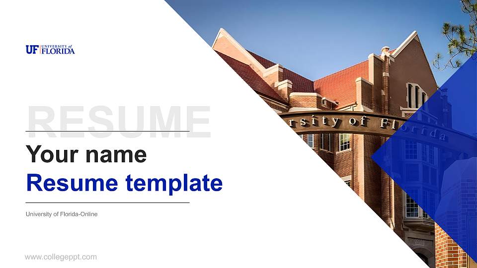 University of Florida-Online Resume PPT Template16:9 ratio PPT effect preview image