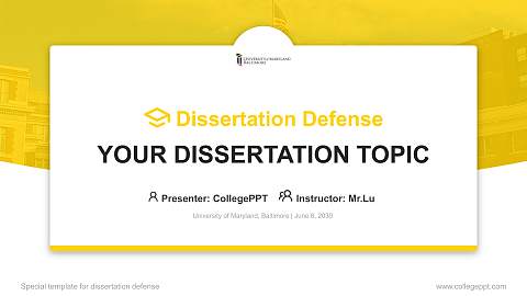 University of Maryland, Baltimore Graduation Thesis Defense PPT Template