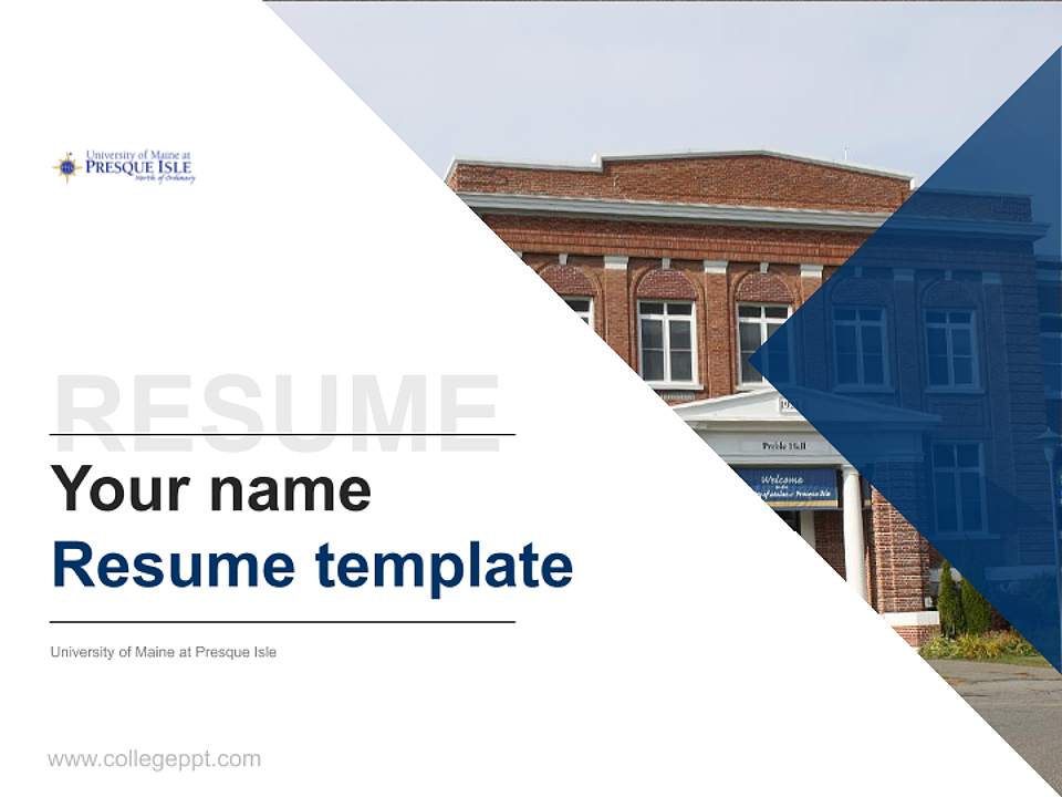 University of Maine at Presque Isle Resume PPT Template4:3 ratio PPT effect preview image5