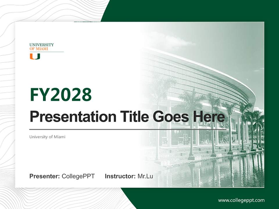 University of Miami Academic Presentation/Research Findings Report PPT Template4:3 ratio PPT effect preview image5