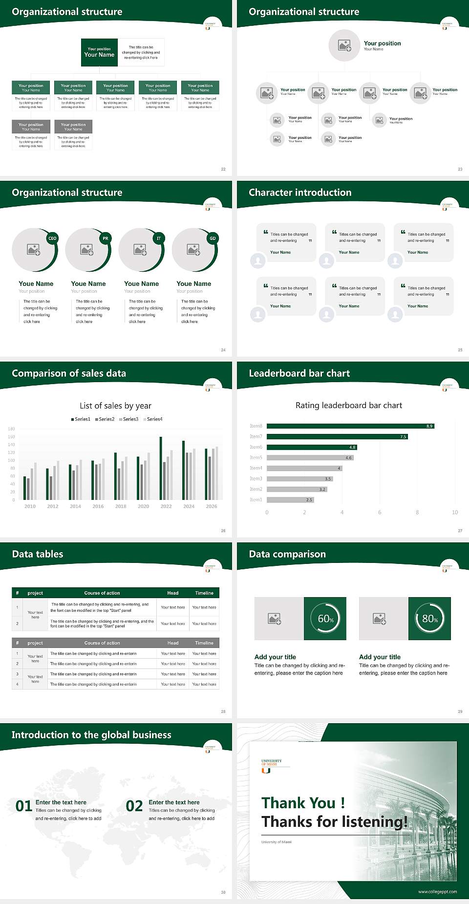 University of Miami Academic Presentation/Research Findings Report PPT Template4:3 ratio PPT effect preview image4