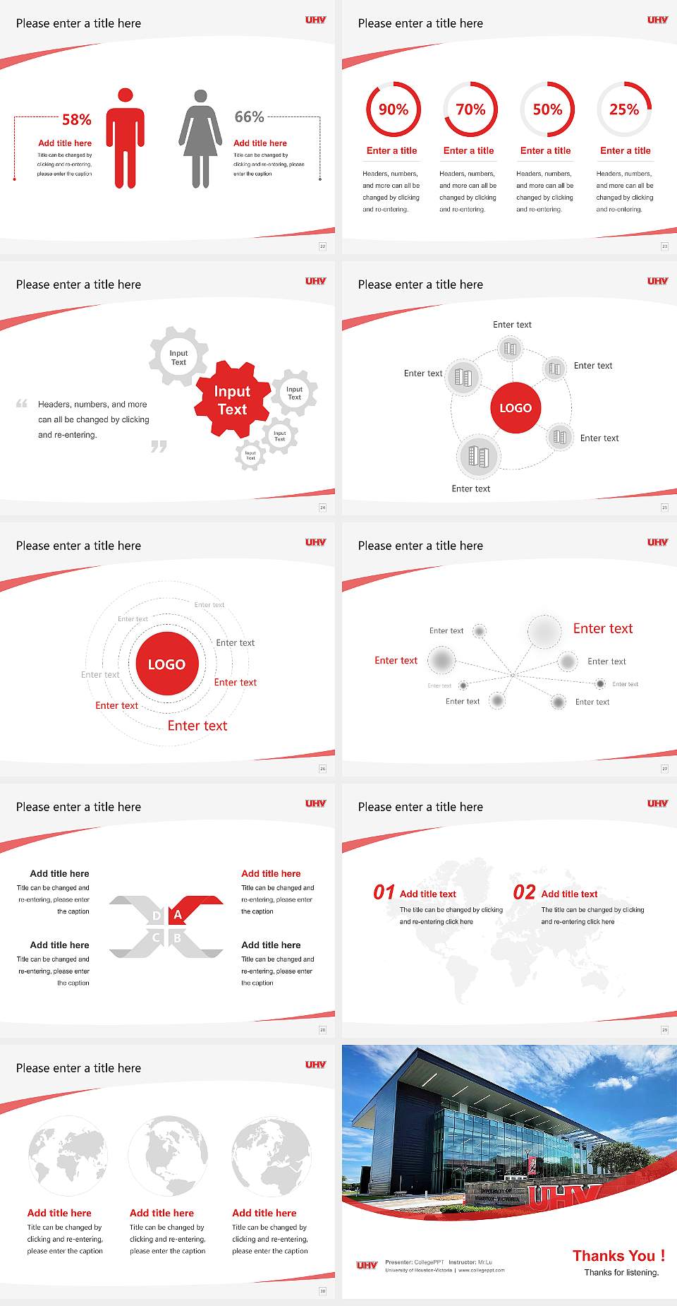 University of Houston-Victoria Course/Courseware Creation PPT Template4:3 ratio PPT effect preview image4