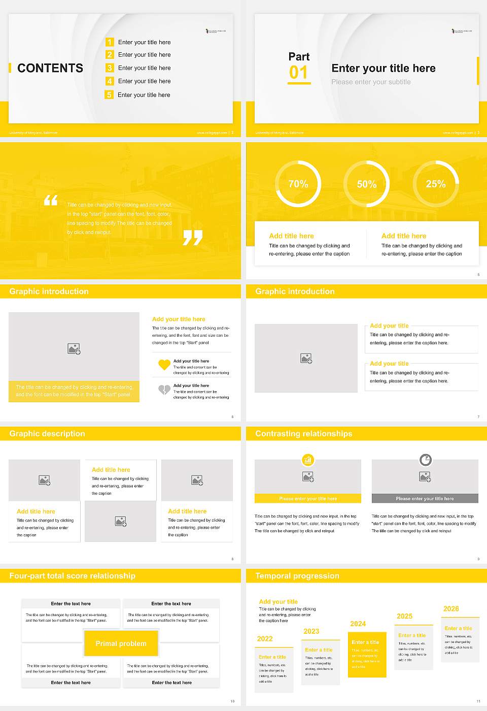 University of Maryland, Baltimore Thesis Proposal/Graduation Defense PPT Template16:9 ratio PPT effect preview image2