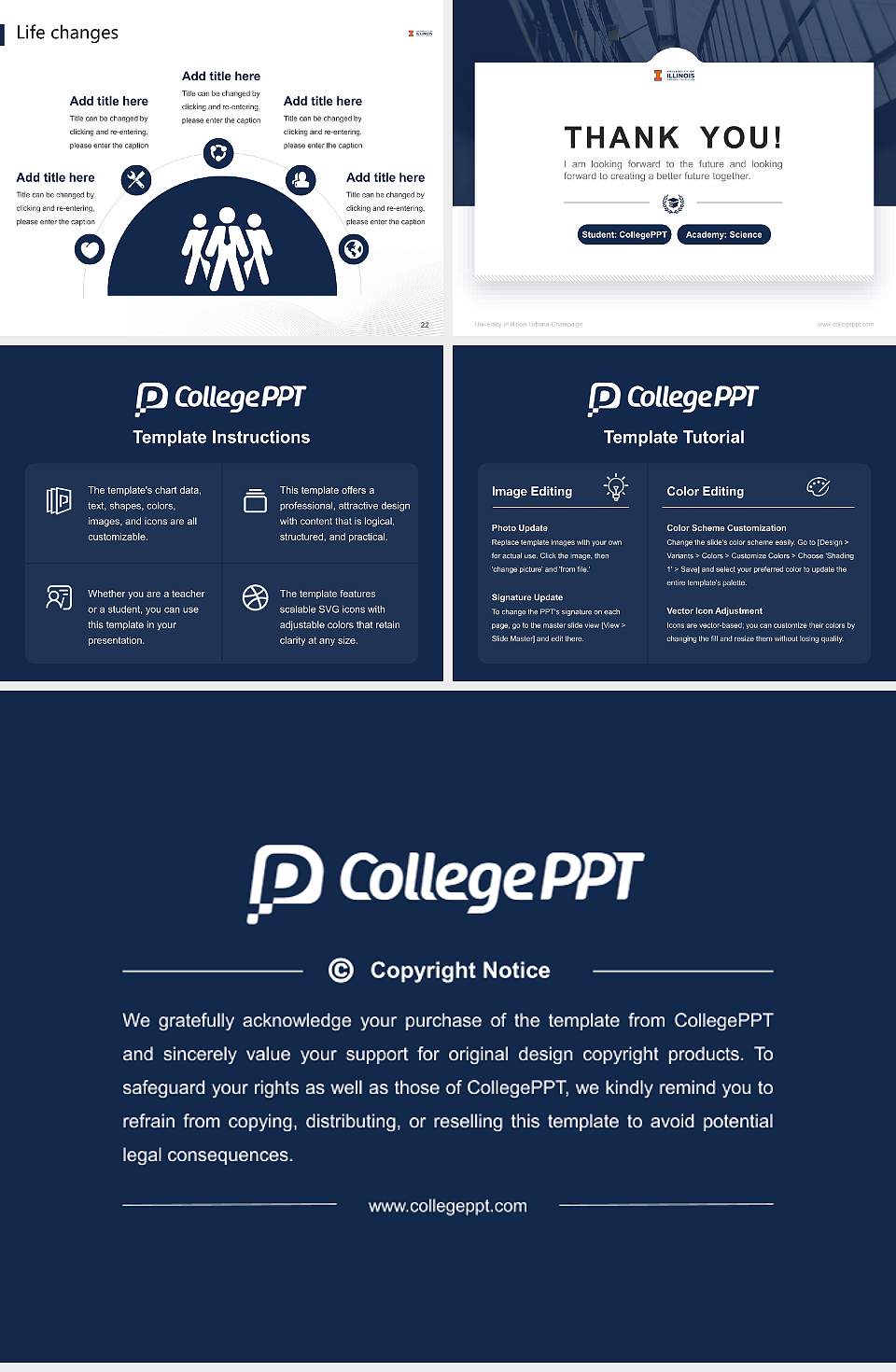 University of Illinois Urbana-Champaign National Scholarship Defense PPT Template4:3 ratio PPT effect preview image4