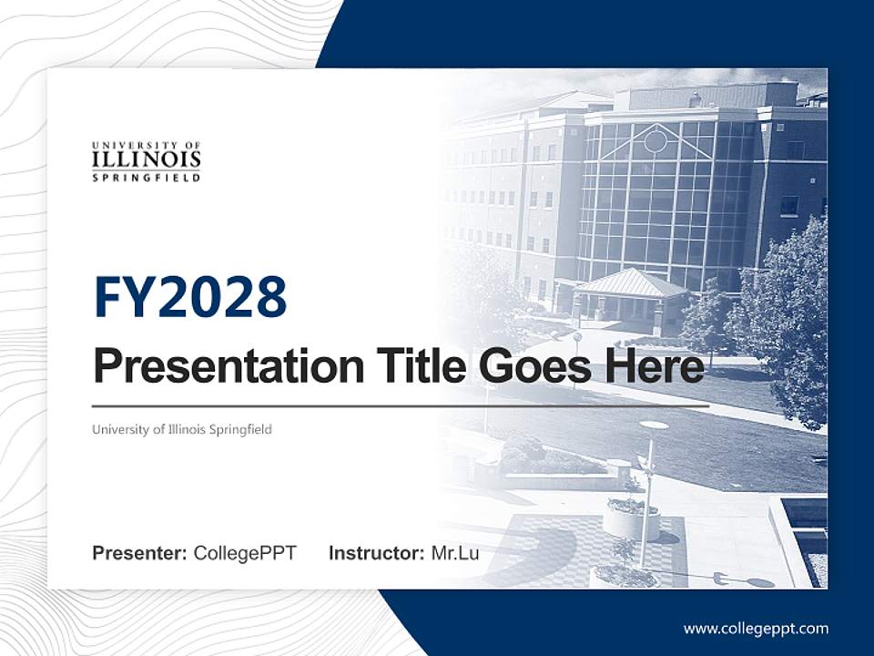 University of Illinois Springfield Academic Presentation/Research Findings Report PPT Template4:3 ratio PPT effect preview image5