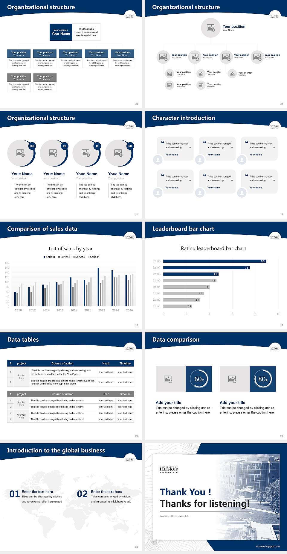 University of Illinois Springfield Academic Presentation/Research Findings Report PPT Template4:3 ratio PPT effect preview image4