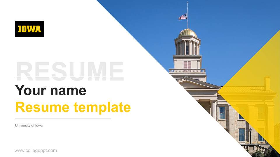 University of Iowa Resume PPT Template16:9 ratio PPT effect preview image