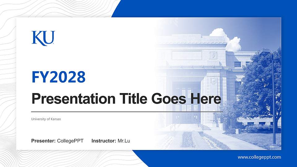 University of Kansas Academic Presentation/Research Findings Report PPT Template16:9 ratio PPT effect preview image