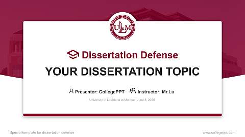 University of Louisiana at Monroe Graduation Thesis Defense PPT Template