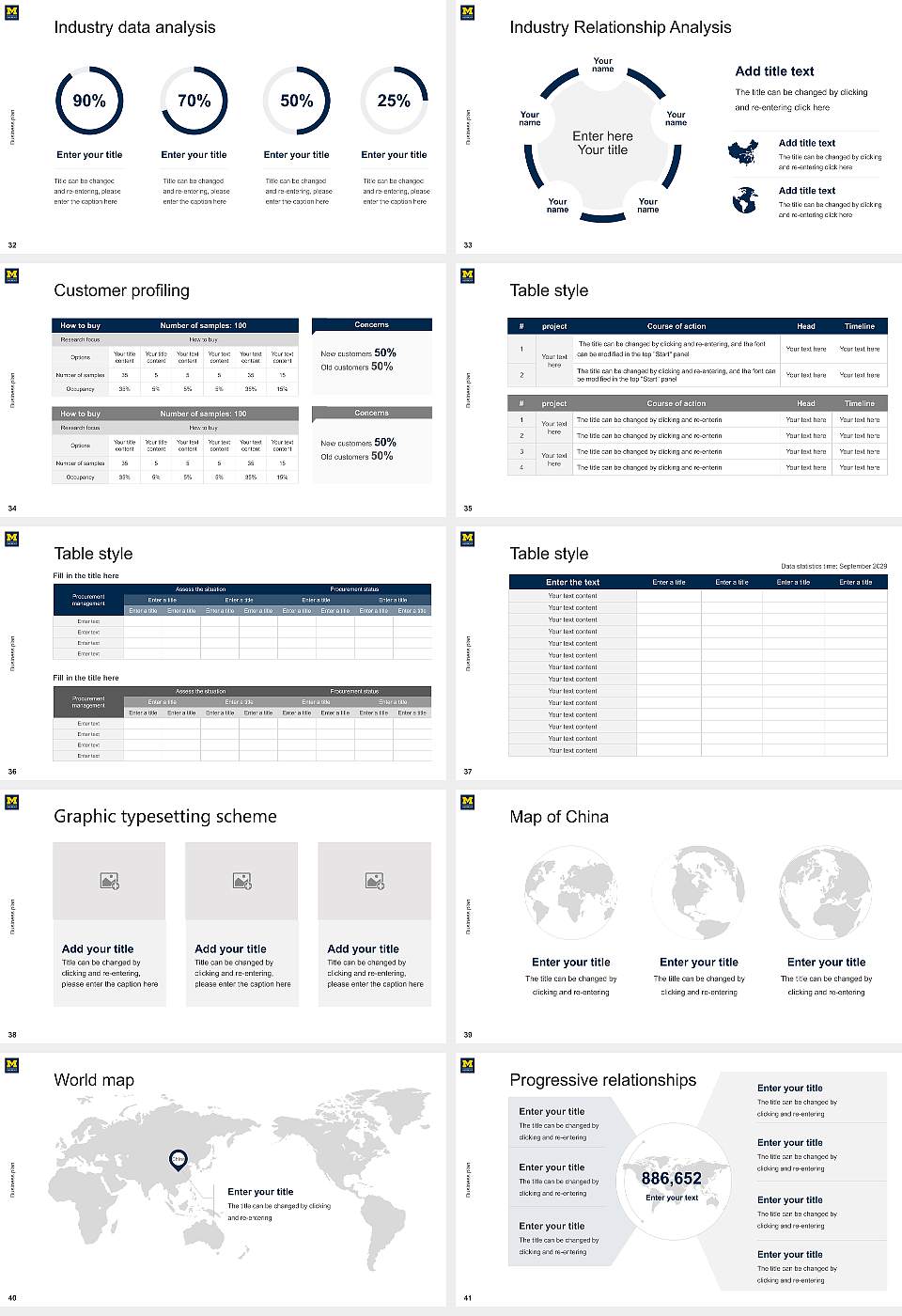 University of Michigan-Ann Arbor Competition/Entrepreneurship Contest PPT Template16:9 ratio PPT effect preview image5