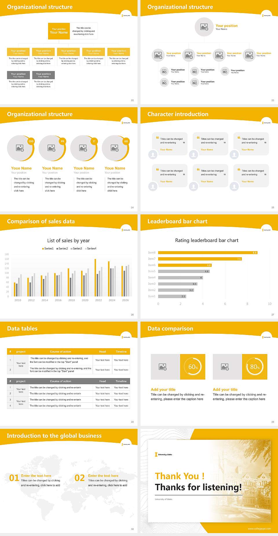 University of Idaho Academic Presentation/Research Findings Report PPT Template4:3 ratio PPT effect preview image4