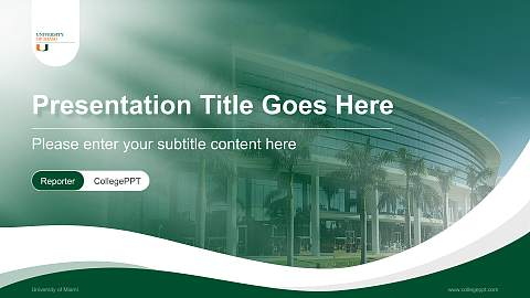 University of Miami Lecture Sharing and Networking Event PPT Template