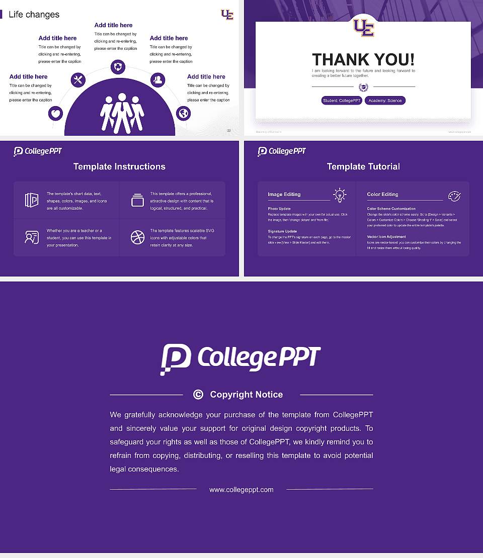University of Evansville National Scholarship Defense PPT Template16:9 ratio PPT effect preview image4