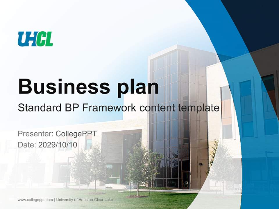 University of Houston-Clear Lake Competition/Entrepreneurship Contest PPT Template4:3 ratio PPT effect preview image9