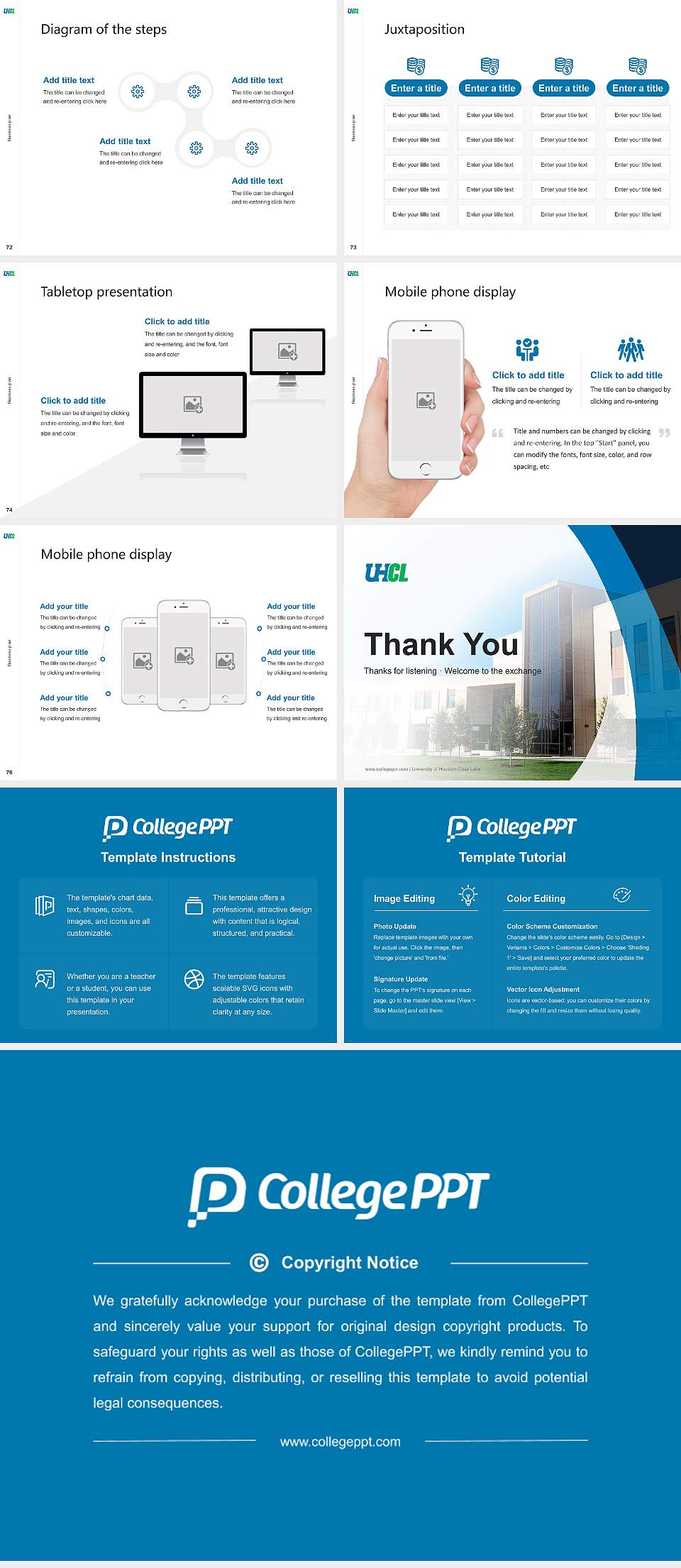 University of Houston-Clear Lake Competition/Entrepreneurship Contest PPT Template4:3 ratio PPT effect preview image9