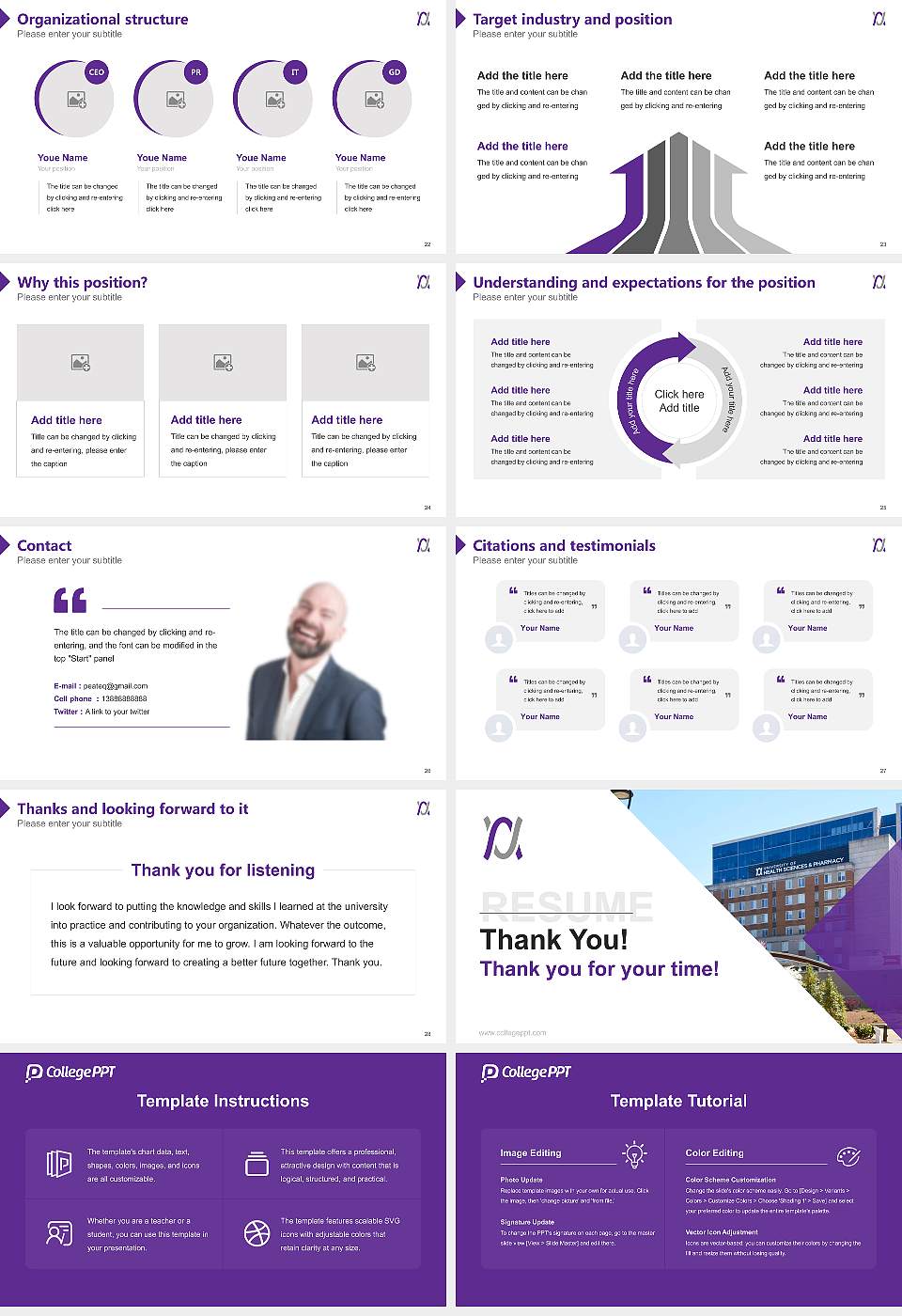 University of Health Sciences and Pharmacy in St. Louis Resume PPT Template16:9 ratio PPT effect preview image4