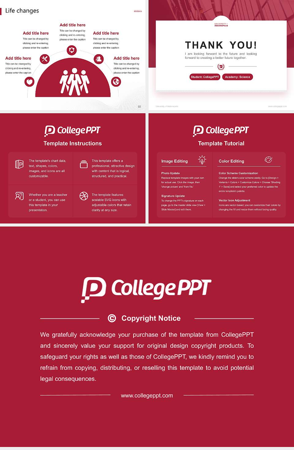 University of Indianapolis National Scholarship Defense PPT Template4:3 ratio PPT effect preview image4