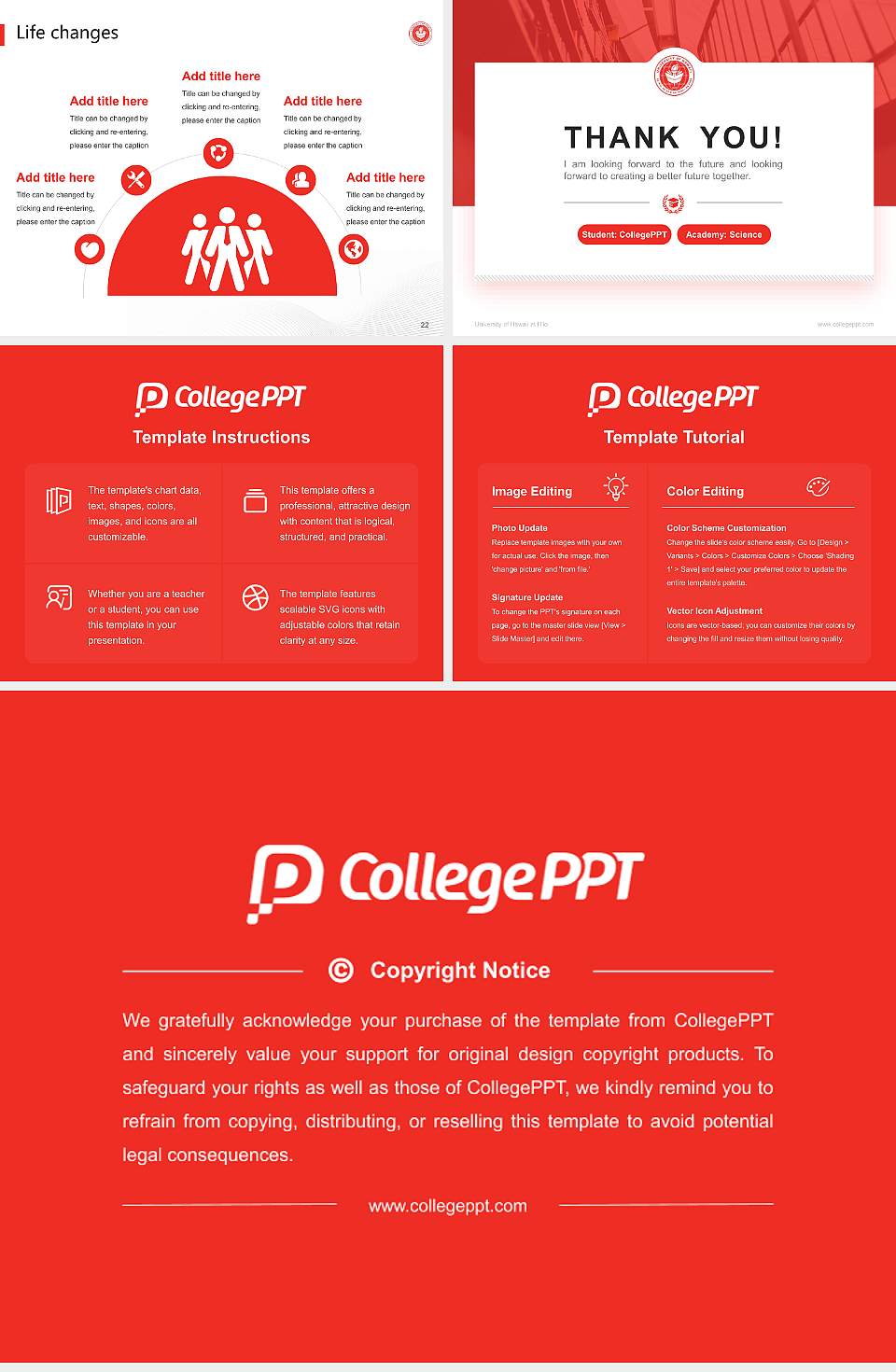 University of Hawaii at Hilo National Scholarship Defense PPT Template4:3 ratio PPT effect preview image4