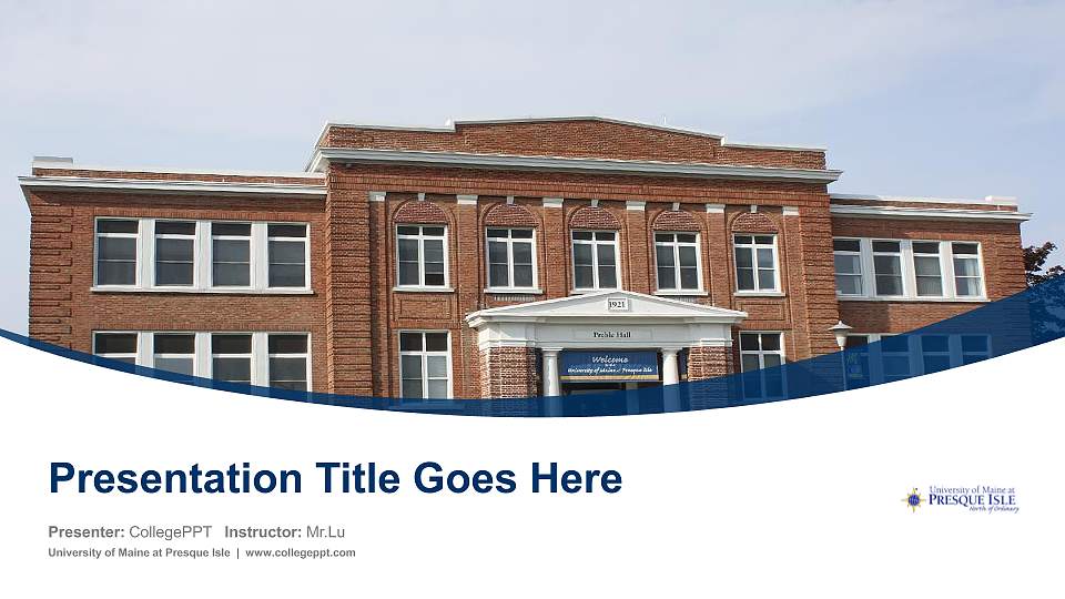 University of Maine at Presque Isle Course/Courseware Creation PPT Template16:9 ratio PPT effect preview image