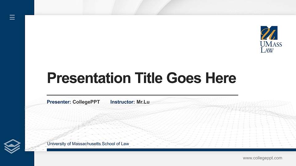 University of Massachusetts School of Law Thesis Proposal/Graduation Defense PPT Template16:9 ratio PPT effect preview image